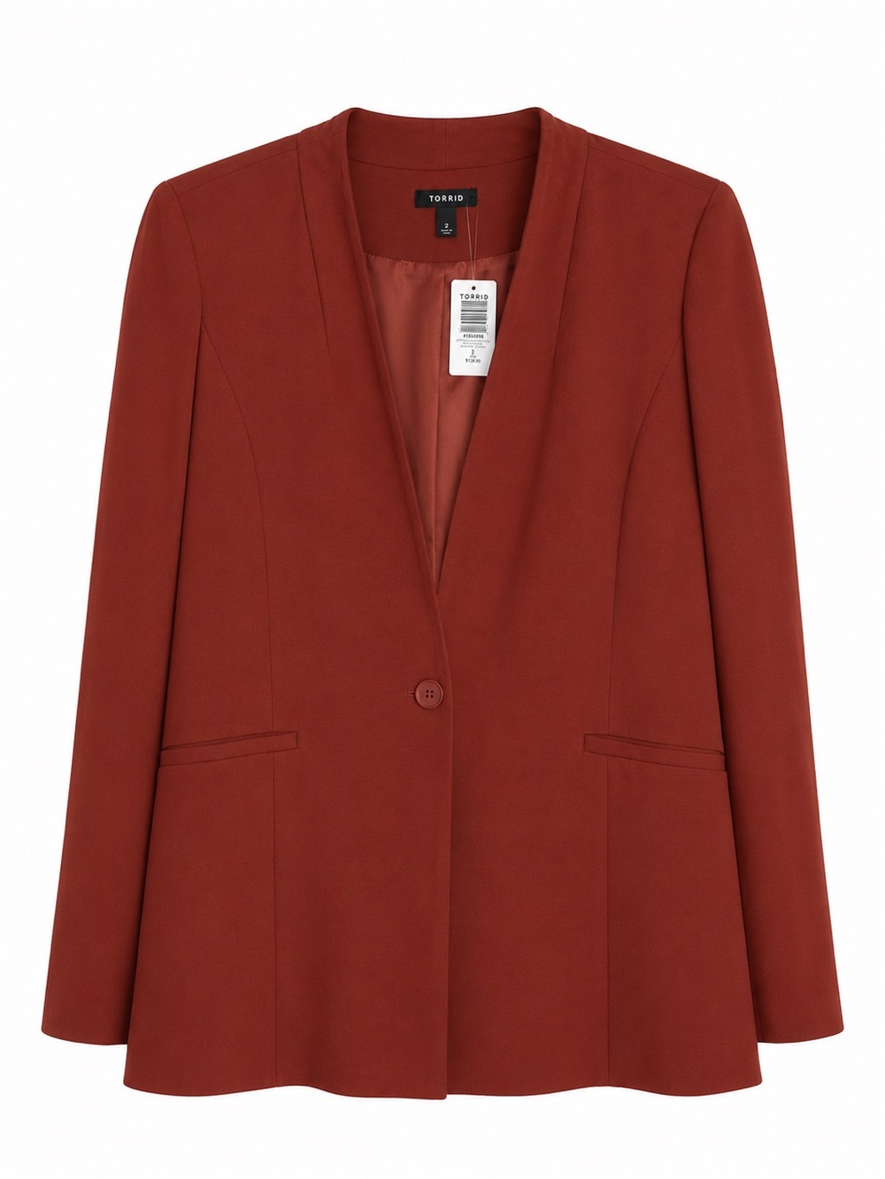 Torrid Brick Red Single-Button Blazer. Size 2